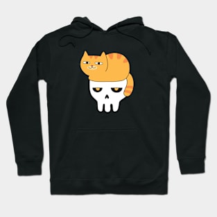 Ginger Cat and Skull Hoodie